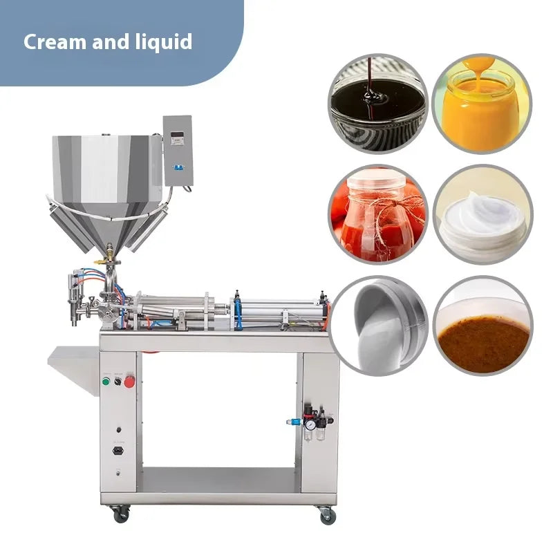 TEBAK G2WLD-1000H Floor-standing Paste Viscous Machine Heating and Mixing Filling Machine for Sauces Ketchup Peanut Butter Honey