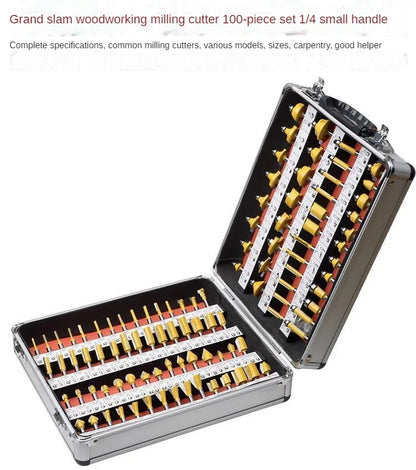 TEBAK 1/2 1/4 8mm Woodworking Milling Cutters Wooden Box Sets Trimming End Mill Straight Edges Router Bit with Rounded Corners