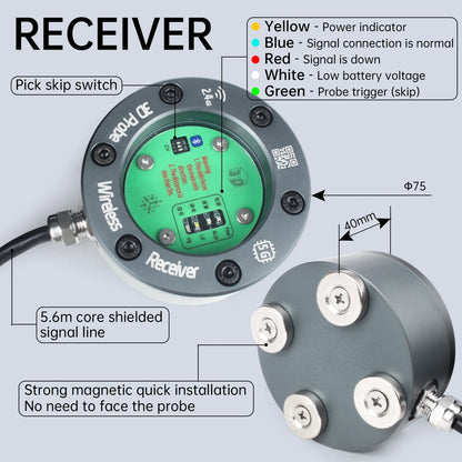 TEBAK GP-800 Wireless Probe Tool for CNC Machining Centers 3D Edge Finder Centering Rod Replacement Renishaw Marposs Cyclmotion
