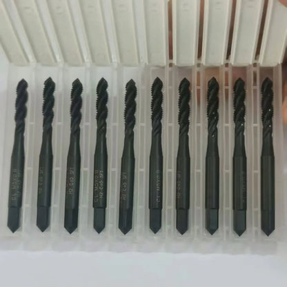 TEBAK HSS Steel Die Type Tin Coated Tap Drill Set M3-M12 for Metric Tap Machine-Machine Screw Thread Cutting
