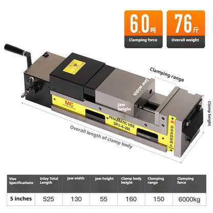 TEBAK High Precision Pneumatic Angle-fixed Powerful Machine Vise for Cnc Milling Machine