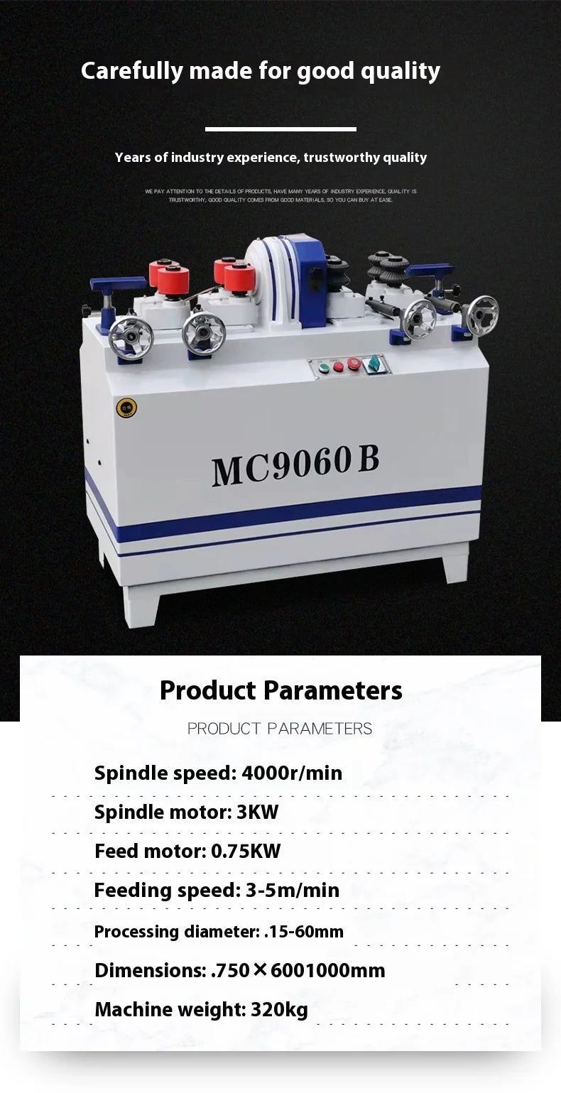 A TEBAK Semi-Automatic 60Mm Thick Wood Rod Round Stick Making Machine Rod