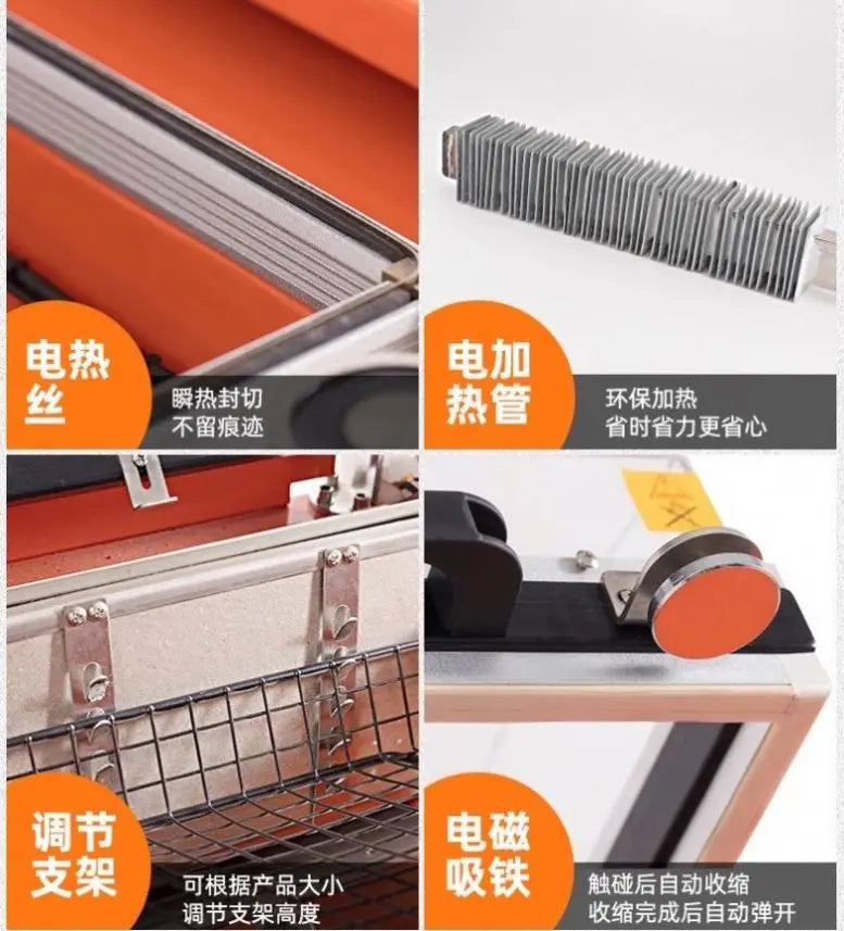 TEBAK 2 in 1 Sleeve Tunnel Case Tool Toiletries Strip Plastic Packaging Pof Film Seal Cutting Shrink Wrapping Machine