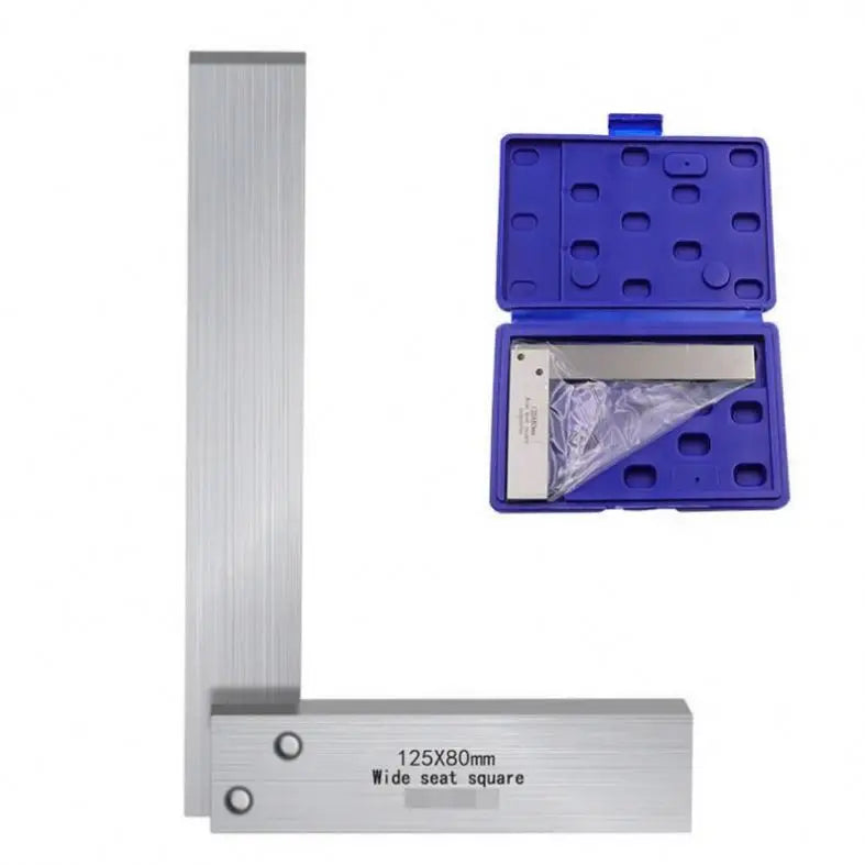 TEBAK Square Steel Machinist Ruler Precision Square Right Angle Measurement Woodworking Tool