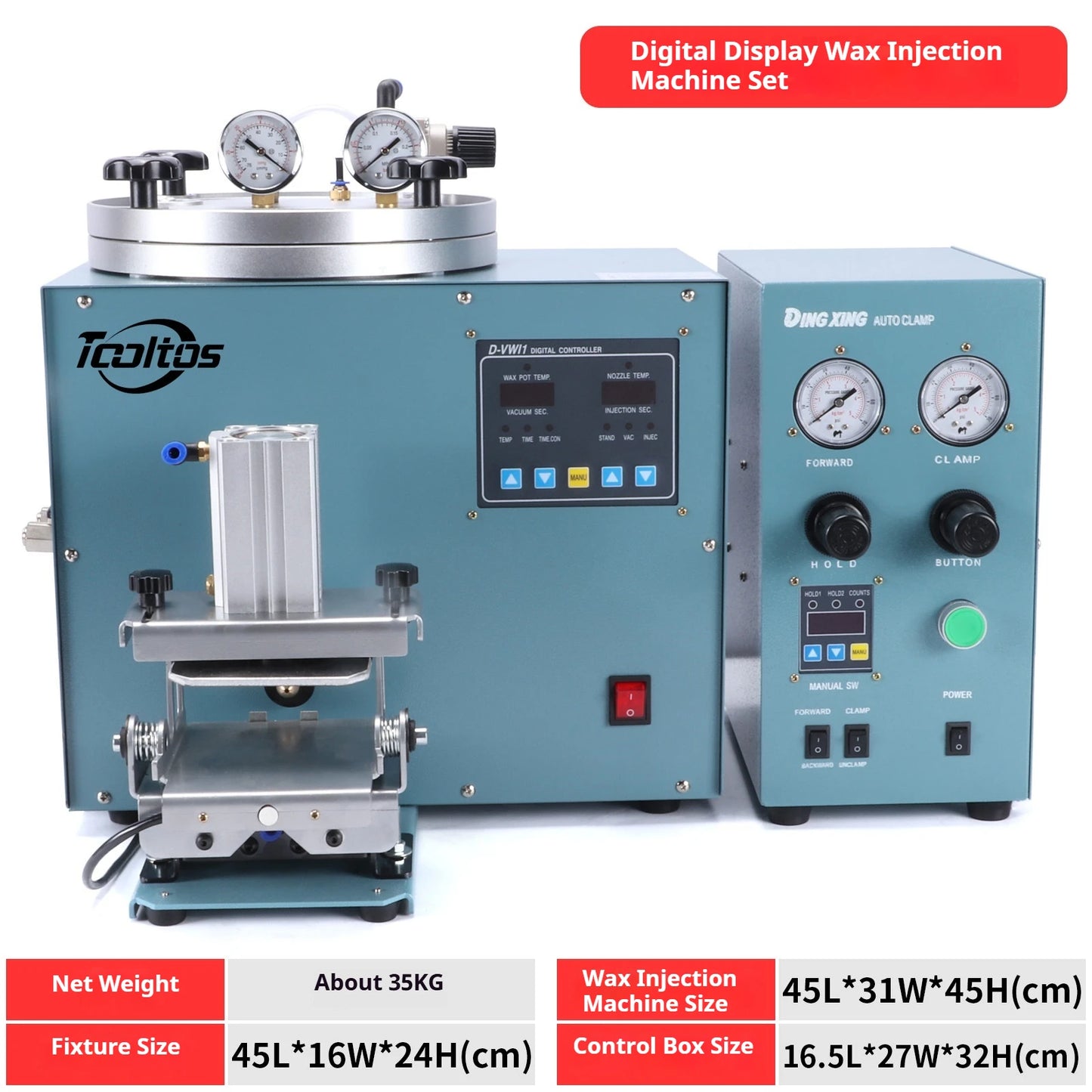 TEBAK Gold Silver Metal Jewelry Casting Equipment Vacuum Wax Injector Vacuum Casting Wax Injection Machine for Dental & Jewelry