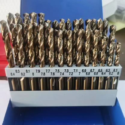 TEBAK M42 Cobalt Industrial Grade Titanium Coated HSS Twist Drill Bit Set Metal Hole Cutters for Stainless Steel Hard Metal