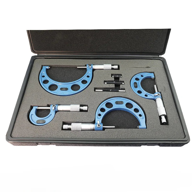 0-25mm 0.01mm Measuring Tool Series Outside Micrometers Set 0-100mm Outer Diameter Micrometer Set Spiral Micrometer 3/4/6 Sets