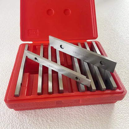 TEBAK 1/8\" Thick X 6\" Long 10 Pairs Machinist Thin Parallel Block Bar Tool Set Steel Material with 2 Holes for CNC Machine