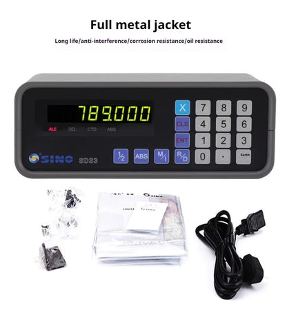 TEBAK Single Axis SDS3-1 Digital Readout DRO with Glass Linear Scale Encoder for Milling Machine Grinder Lathe Machine