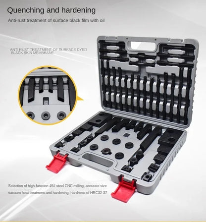 TEBAK Machine Tools 52/58pcs M12 Clamping Kit Set 14mm T Nuts CK12 Steel Clamping Kits Mounting Kits for Wood-working Machines