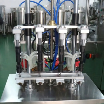 Automatic 4 Heads Silver Vacuum Perfume Weighing Filling Making Machine WITH Liquid Filling Line Wine Pump Small High Precision