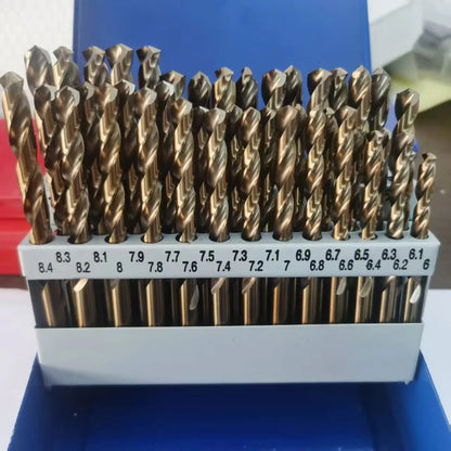 TEBAK 25pcs Straight Shank Metal Drilling Hssco Cobalt M35 M42 HSS Twist Drill Bit Set Hardened Metal Iron Stainless Steel