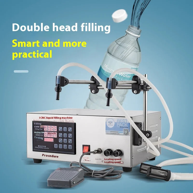 TEBAK XK-580II Double Heads Digital Liquid Quantitative Juice Milk Beer White Wine Vinegar Mineral Water Liquid Filling Machine