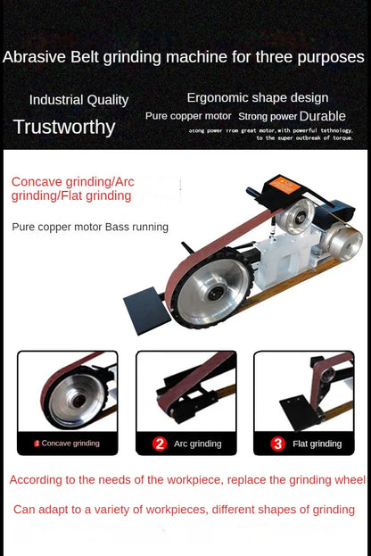 TEBAK Automatic Desktop Small Metal Sanding Belt Machine Manufacturer Belt Grinder Machine