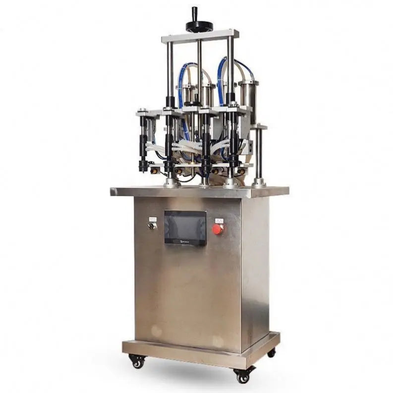 Automatic 4 Heads Silver Vacuum Perfume Weighing Filling Making Machine WITH Liquid Filling Line Wine Pump Small High Precision