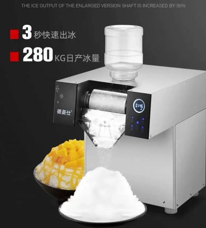 TEBAK Snow Flower Snowflake Flake Crusher Maker Make Shaved Ice Shaver Bingsu Machine Snow Flake Snow Cone Cream Machine