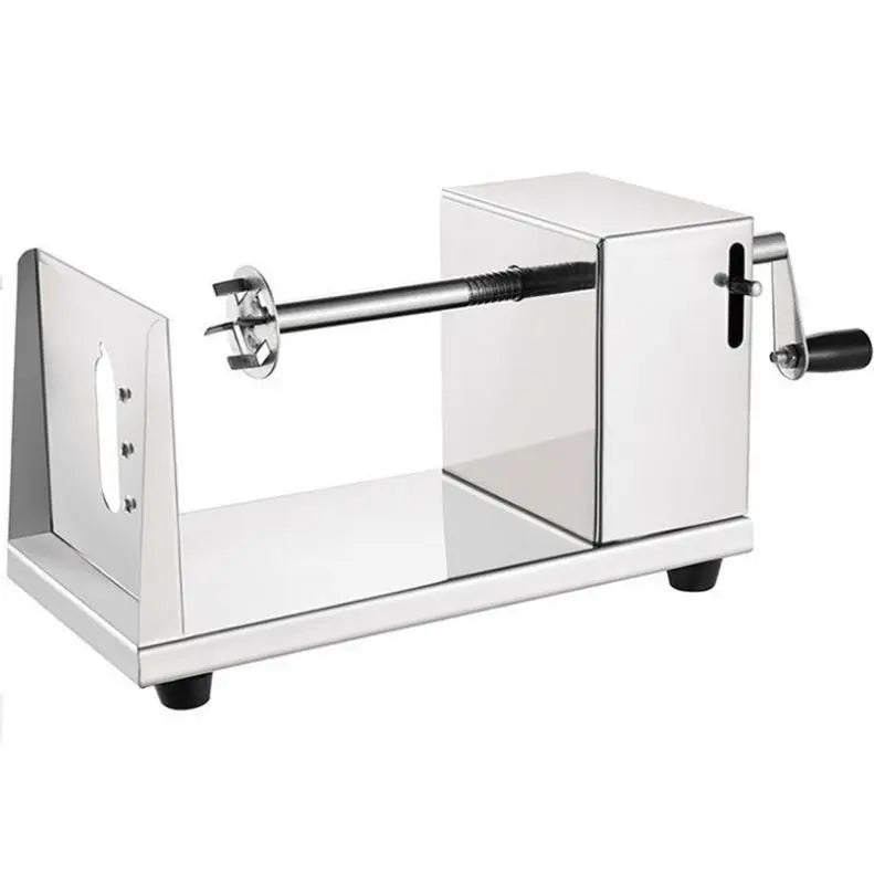 TEBAK Stainless Steel Manual Potato Tower Machine Electric Potato Spiral Cutter Vegetable Fruit Chips Slicer Cutting Machine
