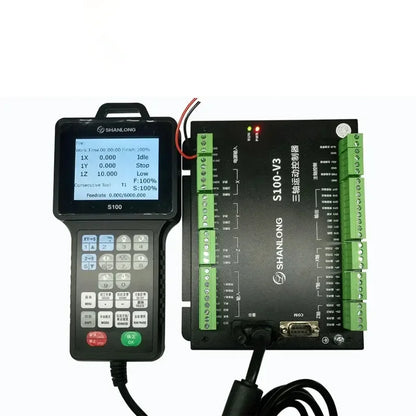 TEBAK CNC Handle Controller Motion Control System S100 3-axis  Support G Code 500KHZ for Engraving Milling Machine