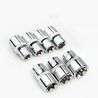 TEBAK Crv Material 14pcs/set E Torx Star Female Bit Sockets Set 1/2" 3/8" 1/4" Drive E4 - E24 Repair Tools Hand Tool Set Sleeve