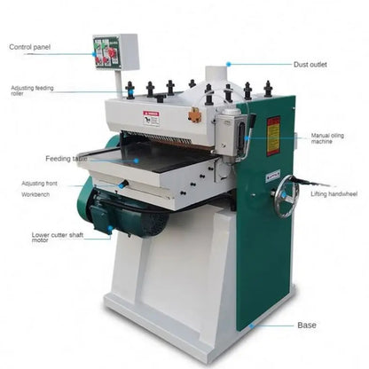 TEBAK XJ-25 High Speed Woodworking Machinery Double Sided  Electric Wood Thickness Planer Surface Jointer Thicknesser Machine