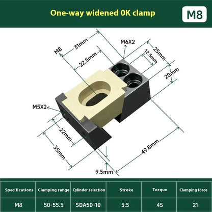 M6 M8 M10 M12 OK Vise Wedge Clamping element Precision Modular Single Precision Modular Vise for CNC Industrial Machining