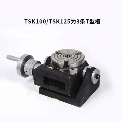 Milling Drilling Boring Machine Tools Universal Tilting Rotary Table TSK320 Motor Alloy Steel Provided 18 Vacuum Table for Cnc