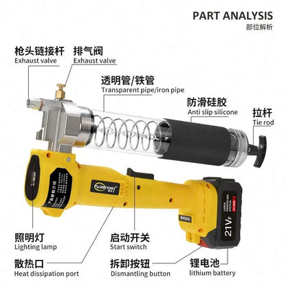 Professional Manufacturing 21V Cordless Electric Grease Gun Cordless Lubricating Oil Filling Machine for Car or Tools