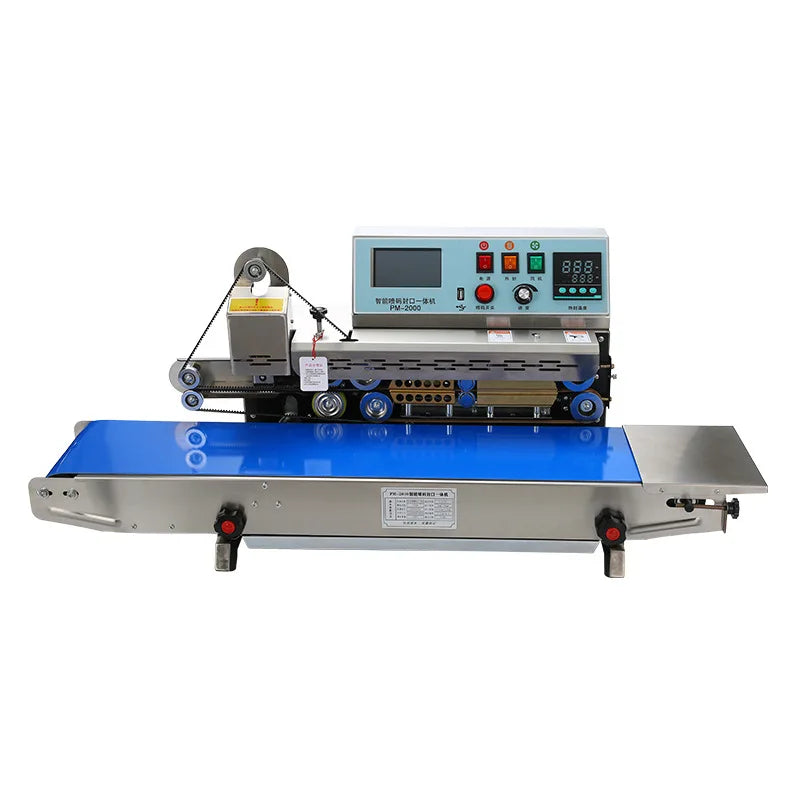 TEBAK SY-PM2000 Automatic Horizontal Plastic Film Sealing Machine Continuous Band Sealer With Stamping Code Sealing Machine