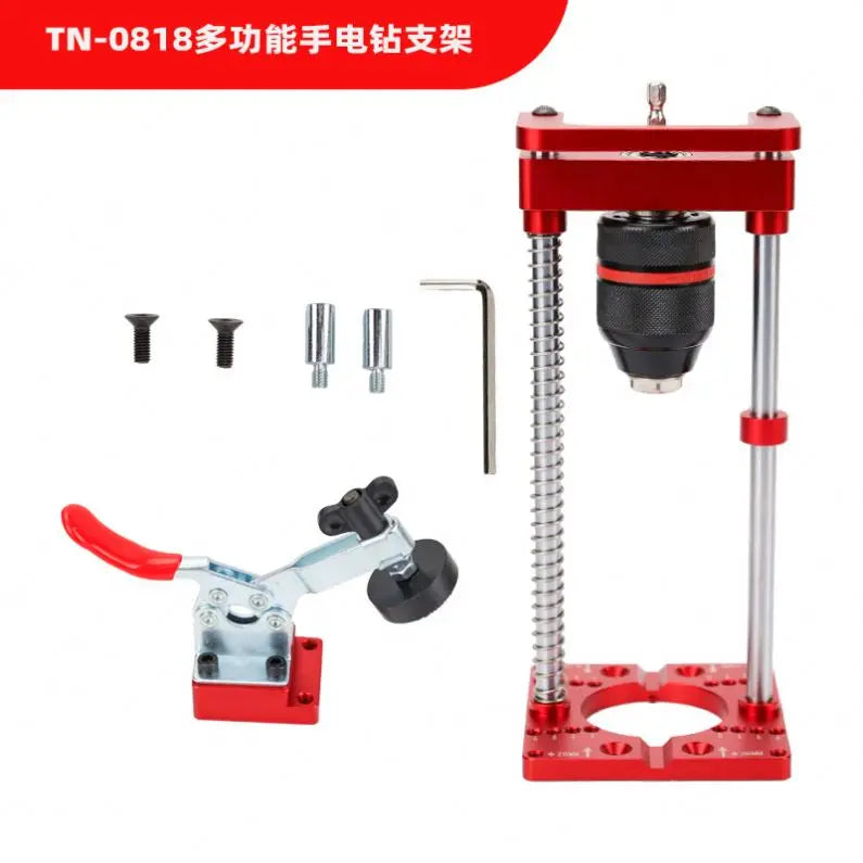 TEBAK W-118 Multifunctional Electric Drill Stand Holding Adjustable Hand Drill Stand for Woodworking Drill Hole