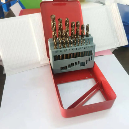 TEBAK Big Micro Round Straight 13 19 25 Pcs Cobalt Fully Ground 135 Degree Twist Cobalt Hss Drill Bit Set