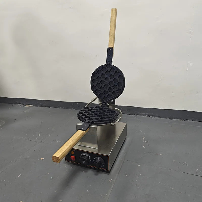Eggy Maker Electric Bubble Waffle Maker 7.8'' NonStick Hong Kong Style Egg Waffle Iron Baker With Timer & Temperature Control