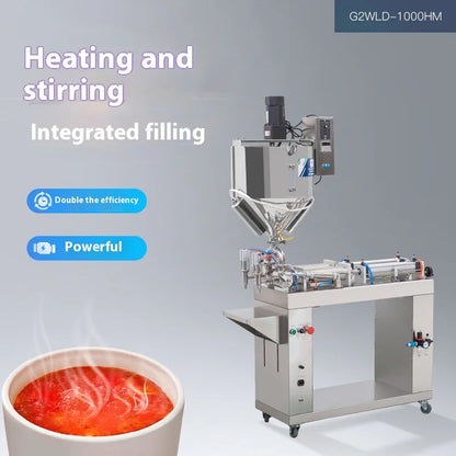 TEBAK G2WLD-1000HM Double Head Heating Pneumatic Paste Viscous Sauce Honey Machine for Beverages Chemicals Filling Machine
