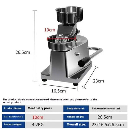 Burger Press Machine Non-Stick Hamburger Press Patty Maker Mold for BBQ Barbecue Grill Patty Forming Machine
