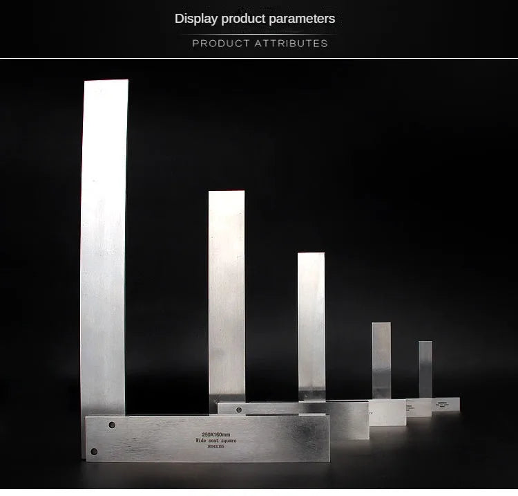 TEBAK Square Steel Machinist Ruler Precision Square Right Angle Measurement Woodworking Tool