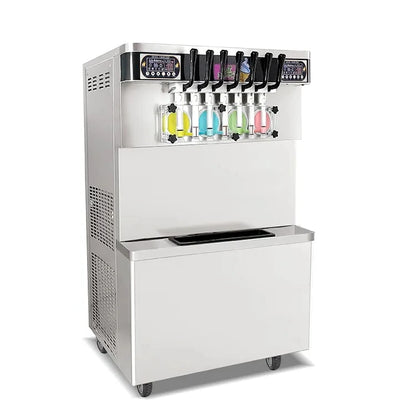 TEBAK Floor Over Night Keep Fresh Wash 7 Flavors Serve Ice Cream Machine Soft/Automatic Machine/Yogurt Ice Cream Machine