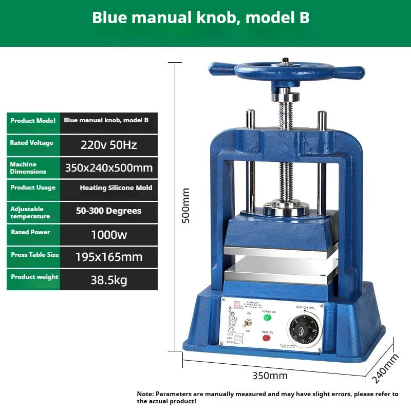 TEBAK Jewelry Molding Machine Wax Mold Pressing Vulcanizing Vulcanizer Rubber Mould Pressing Machine Manual Heat Press Machine