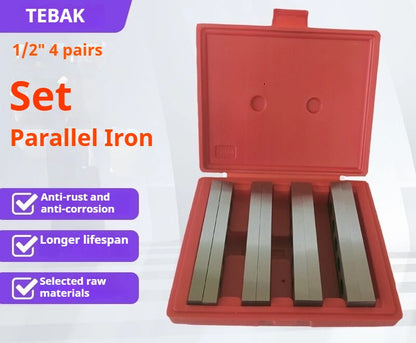 TEBAK Machine Tools 1/2 Inch Accuracy 0.0002" Thickness Steel Parallel Sets Rectangular Metal Parallel Block