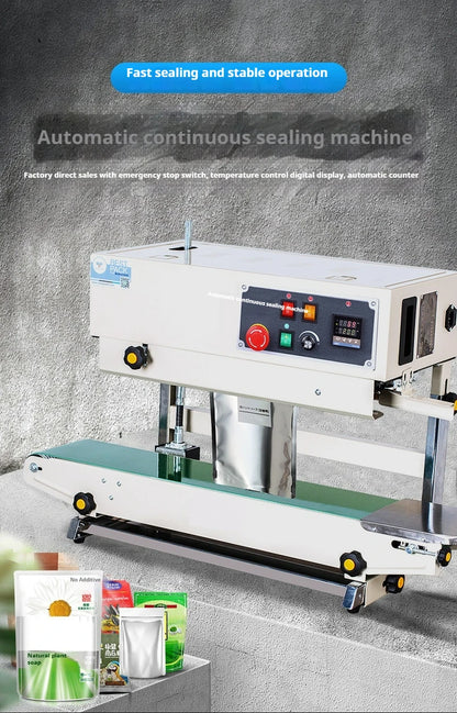 TEBAK Factory Price Horizontal and Vertical Semi-Automatic Continuous Aluminum Foil Plastic Bags Sealer