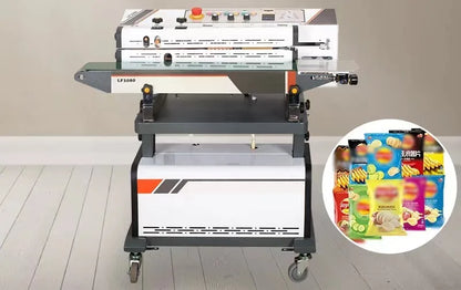 TEBAK  Automatic Continuous Vacuum Sealing Machine with Nitrogen Gas Filling Flush Sealing Machine