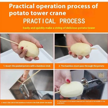 Electric Potato Spiral Cutter Twisted Potato Machine / Slicer Potato Cutting Machine