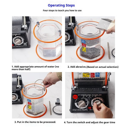 TEBAK Gold Silver Drum Jewelry Polishing Machine Rotary Tumbler Jewelry Polishing Machine Rotary Tumbler Gem Grinding Machine