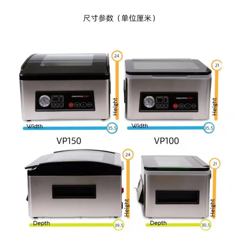 TEBAK VP100 150 New Design Table Top Mini Household Kitchen Supermarket Commercial Vacuum Sealer Food Vacuum Packing Machine