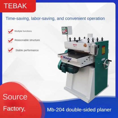 TEBAK XJ-25 High Speed Woodworking Machinery Double Sided  Electric Wood Thickness Planer Surface Jointer Thicknesser Machine