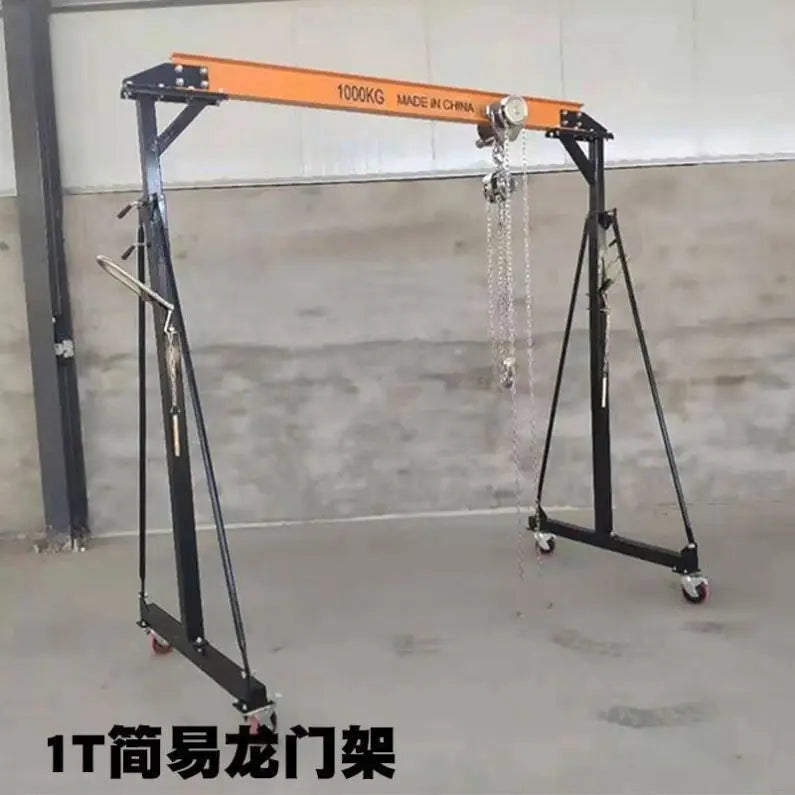 TEBAK Portable Single Girder Gantry Crane 0.5Ton 1ton 2ton Steel Movable Lifting Workshop Adjustable Height Gantry Cranes 1 Ton