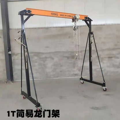 TEBAK Portable Single Girder Gantry Crane 0.5Ton 1ton 2ton Steel Movable Lifting Workshop Adjustable Height Gantry Cranes 1 Ton
