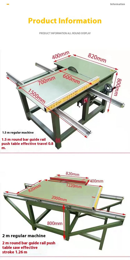 TEBAK Professional Board Small Sliding Table Panel Saw Cutting Machine for Making Furniture Can Cut at 45 Angles Are Sold