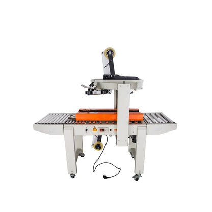 TEBAK Heavy Carton Express CE Automatic Conveyor Adhesive Side Belt Taping Sealing Packing Machine With Movable Caster