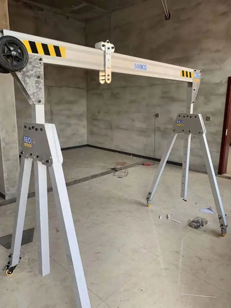 TEBAK 1T-5T Foldable Mini Aluminum Mobile Gantry Crane/Aluminium Light Duty Mini Lifting Adjustable Portable Gantry Crane