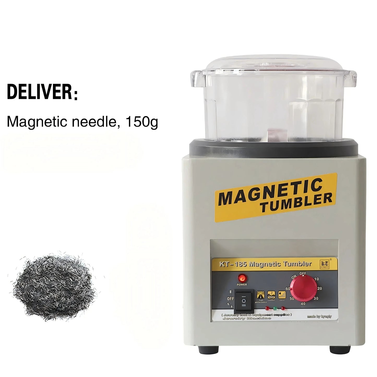 KT-185 Magnetic Tumbling Jewelry Cleaners Grinding and Polishing Machine Magnetic Tumbler Jewelry Polisher Polishing Machine