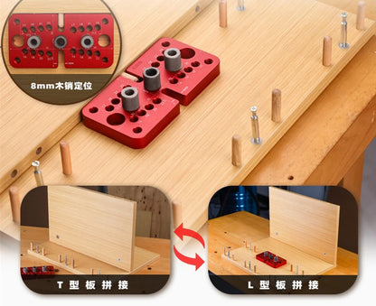 TEBAK W-146 Wood Joints Precision Laser Marking Scale 3 in 1 Doweling Jig Adjustable Pocket Hole Jig Drilling Guide Locator